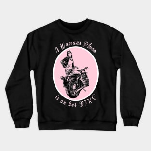 Woman Motorcyclist Design Crewneck Sweatshirt